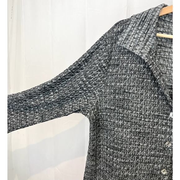 ANDRIA LIEU Size 2XL XXL Button Up Duster Jacket Textured Knit Gray - Picture 5 of 7